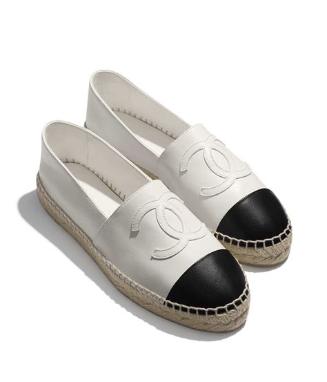 chanel white black espadrilles flats|chanel espadrilles beige and black.